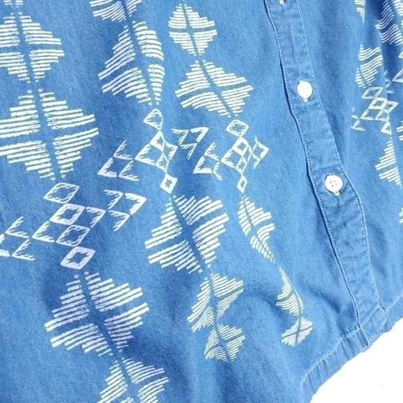 Bit n Bridle Blue Cotton Rayon Blend Sleeveless Dress Sz L - Picture 5 of 10